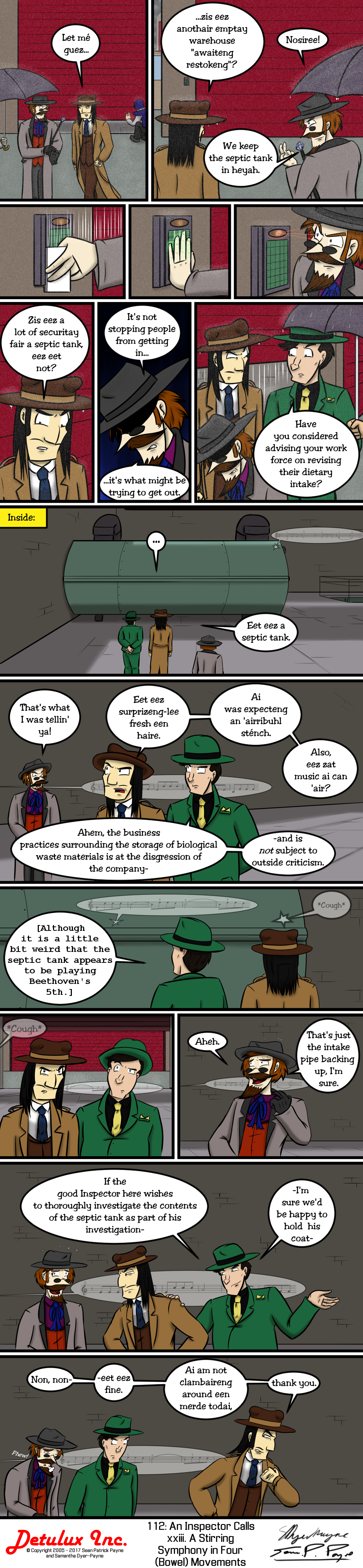 112: An Inspector Calls - xxiii. A Stirring Symphony in Four (Bowel) Movements