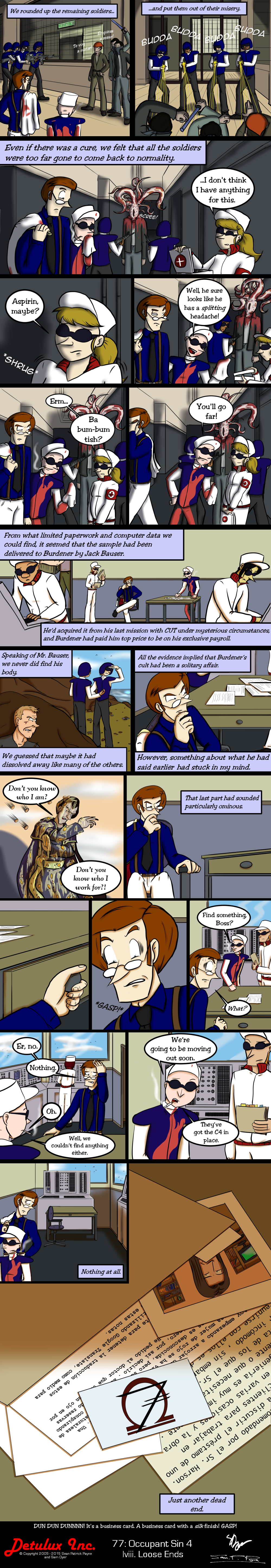 77: Occupant Sin 4 - lviii. Loose Ends